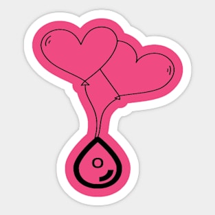 Heart with Blood Group O Sticker